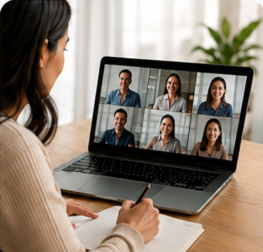 Member joining a video roundtable
